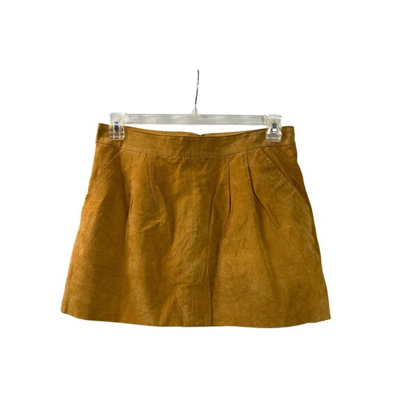 I Love H81 Forever 21 Tan Suede Mini Skirt Size 30 Lined - Picture 1 of 5